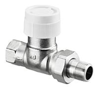 Oventrop Série AV 9 vanne thermostatique de retour 1183894 DN 15, droite, préréglage en continu, laiton nickelé
