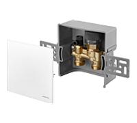 Oventrop Unibox contrôle de température de retour 1022760 verre véritable blanc, avec vanne et limiteur de température de retour