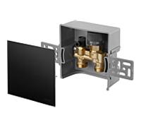Oventrop Unibox Oventrop température de retour 1022761 verre véritable noir, avec vanne et limiteur de température de retour