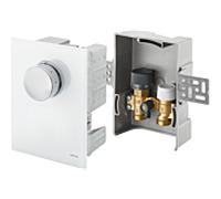 Oventrop Unibox Oventrop température de retour 1022770 verre véritable blanc, avec vanne, thermostat et limiteur de température de retour