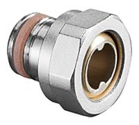 Oventrop vis match0 1019362 DN 15, G 3/4 ÜMxG 2000 / 2 AG, auto-obturant, laiton nickelé