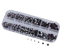 Over 2100 Pieces Purple Amethyst Flat Back Glass Strass Crystals For Nail Art Kit 6 Sizes (1.4mm-4.8mm)