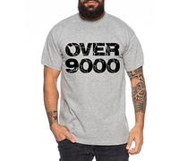 Over 9000 T-Shirt pour Homme One Goku Dragon Master Son Ball Vegeta Turtle Roshi Piece Golds DB, Farbe2:Dunkelgrau Meliert;Größe2:XL