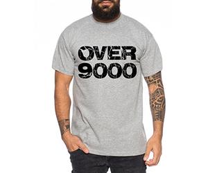 Over 9000 T-Shirt pour Homme One Goku Dragon Master Son Ball Vegeta Turtle Roshi Piece Golds DB, Farbe2:Dunkelgrau Meliert;Größe2:XL