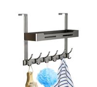 over door hook - 2 layer heavy duty space aluminum rack for storage organiz | no drill installation fits 4.1 to 4.5cm door panels sturdy hanger for towels accessories in bedroom bathroom pantry