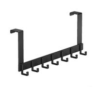 Over Door Hook Rack 7 Hooks Aluminium Black