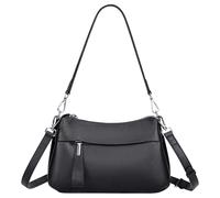 Over Earth Sac à main en cuir pour femme Petit sac à bandoulière pour femme, Noir (Argenté/noir.), Taille unique