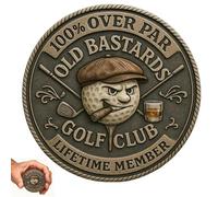 Over par Old Bastards Golf Coin, pièce de défi de Golf Amusante pour Hommes avec Motif Whisky, pièces de Membre du Club de Golf à Vie, pour Amis golfeurs 1PCS