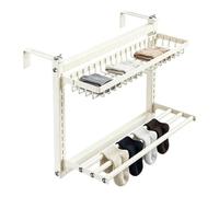 Over Radiator Drying Rack | Double Layer Carbon Steel Multifunctional 60cm | Socks Drying Hanger for Home Bathroom Kitchen Clothes Socks Gloves
