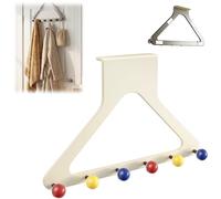 Over-the-Door Hanger Organizer,Over-The-Door Hanger Rack for Coat Hat Scarf Towels,Multi-Purpose Heavy Duty Doors Hanger Rack with 6 Hooks for Bedroom, Bathroom,and Entryway (Colourful)