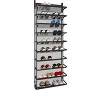 Over The Door Hanging Shoe Rack With 10 Tiers, Metal Storage Rack For Pantry (Matte Black, 55 X 19.5 X 159 Cm)