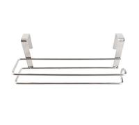 Over The Door Paper Towel Holder | No Drill Stainless Steel Rack for Kitchen/Bathroom | Space Saving Roll Holder for Paper Towels/Wraps/Foils