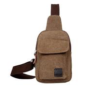 over the shoulder bags for men Canvas Satchel Casual Body Handbag Messenger Shoulder Bag Shoulder Bag, café, Taille unique