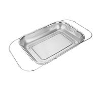 Over the Sink Colander | Extendable Stainless Steel Filter Basket | Fine Mesh Draining Basket for Pasta Rice Grain Food Berry Fruit Vegetable Cooking Washing Kitchen