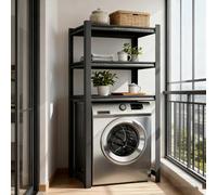 Over Washer And Dryer Shelf，Heavy Metal Storage Shelves - The Toilet/Washer Shelf, Adjustable Shelving Rack For Bathroom/Laundry Room, Space-Saving Racks And Organizer(Three floors,L100W40_183CM)