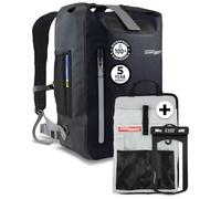 Overboard Sac à dos étanche noir de 45 l | Sac étanche flottant pour kayak, plage, bateau, randonnée, pêche, rafting | Comprend un étui étanche pour téléphone et un organisateur de sac à dos