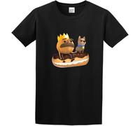 Overcooked King Onion and Kevin Cotton Funny Video Game Black Mens T-Shirt Graphic Unisex Tee Shirt Manches Courtes(Large)