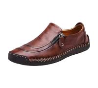OverDose Boutique Nouveaux Hommes en Cuir laqué supérieur Britannique épissage décontracté Chaussures pour Bottes pour Hommes Hautes sans Talon (Brown, 43)