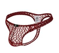 OverDose Boutique String Sexy Homme sous-vêtements Transparent Hommes Évider Taille Basse Rhombus Perspective érotique Hot Culotte Slip Ouverte