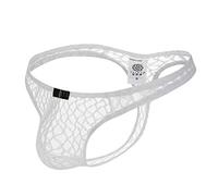 OverDose Boutique String Sexy Homme sous-vêtements Transparent Hommes Évider Taille Basse Rhombus Perspective érotique Hot Culotte Slip Ouverte