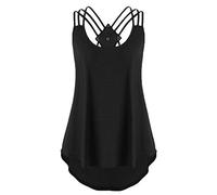 OverDose Soldes Débardeur Grande Taille Femme Col V sans Manches T-Shirt Mode Imprimé Casual Tops