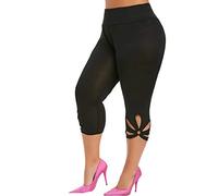 OverDose Soldes Legging Femmes Dentelle Grande Taille, Jambières de Sport Taille Haute Sexy Pantalon Skinny Slim élastique Trousers