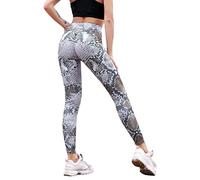 OverDose Soldes Leggings Taille Haute à Imprimé Peau de Serpent pour Femmes Sexy Pantalon de Yoga Slim Long Fitness Running Sportswear Pants