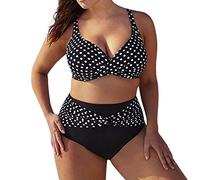 OverDose Soldes Maillots de Bain 2 Pièces Femme, Maillots de Bain Brésilien Push Up Grande Taille Sport Bikini 2 Pièces Maillot Ensemble Bandeau Noir