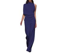 OverDose Soldes Pantalon Droit de Combinaison de Couleur Unie Conception Simple et exquise sous-vêtements (Dark Blue-2, 36)