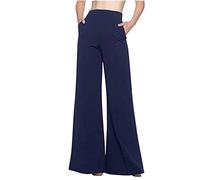 OverDose Soldes Pantalon Taille Haute Femme Mode Palazzo Pantalon Large Bootcut Pantalons évasé Doux Confortable