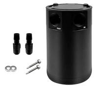 Overflow Expansion Catch Can Récupérateur D'huile Universel Compact Déflecteur Réservoir Aluminium À 2 Ports Pièces Carburant, Bouilloire Respirante Deux Trous(Black.)