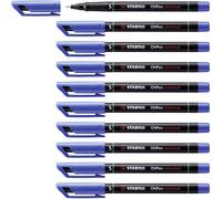 Overhead Pen - STABILO OHPen universal - Permanent Superfine - Pack of 10 - blue