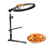 Overhead Phone Mount - 30cm Adjustable Holder, Multifunctional Metal Stand with Ring Light for Overhead Video Recording | Hands Free Desktop Clamp Clip for Cooking Meetings and The Live Streams