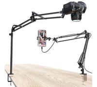 Overhead Trépied pour appareil photo [40 cm surélevé] - Support professionnel flexible pour appareil photo - Bras articulé - Support de table avec filetage et adaptateur de vis 1/4" pour