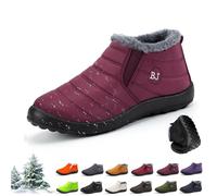 Overhil1s Bottes d’Hiver Femme Homme - Bottes de Neige Orthopédiques Chaudement Doublées, Imperméables & Antidérapantes, Chaussures Minimaliste Outdoor Confort avec Doublure en Fourrure(Red 2,47 EU)