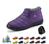Overhil1s Bottes d’Hiver Femme Homme - Bottes de Neige Orthopédiques Chaudement Doublées, Imperméables & Antidérapantes, Chaussures Minimaliste Outdoor Confort avec Doublure en Fourrure(Purple,47 EU)