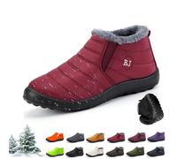 Overhil1s Bottes d’Hiver Femme Homme - Bottes de Neige Orthopédiques Chaudement Doublées, Imperméables & Antidérapantes, Chaussures Minimaliste Outdoor Confort avec Doublure en Fourrure(Red,47 EU)