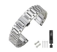 Overhil1s Bracelet Montre Acier Inoxydable 12/13/14/15/16/17/18/19/21/20/22/23/24mm,Bracelet De Montre En Métal,Bracelet De Rechange Universel For Montre Connectée,For Hommes Femmes(Silver-1,21mm)