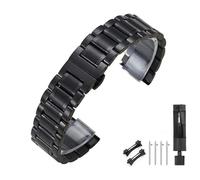 Overhil1s Bracelet Montre Acier Inoxydable 12/13/14/15/16/17/18/19/21/20/22/23/24mm,Bracelet De Montre En Métal,Bracelet De Rechange Universel For Montre Connectée,For Hommes Femmes(Black-1,17mm)
