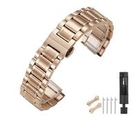 Overhil1s Bracelet Montre Acier Inoxydable 12/13/14/15/16/17/18/19/21/20/22/23/24mm,Bracelet De Montre En Métal,Bracelet De Rechange Universel For Montre Connectée,For Hommes Femmes(Rose Gold-1,15mm)