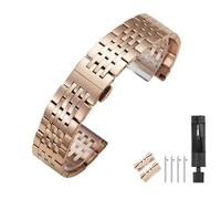 Overhil1s Bracelet Montre Acier Inoxydable 12/13/14/15/16/17/18/19/21/20/22/23/24mm,Bracelet De Montre En Métal,Bracelet De Rechange Universel For Montre Connectée,For Hommes Femmes(Rose Gold,17mm)
