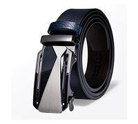 Overhil1s Ceintures, Blue Homme Ceinture Cowhide Cuir Authentique Boucle Automatique Ceinture décontractée for la Ceinture de Jeans de Cow-Boy 140cm de Long (Color : Le Noir, Size : Length 140cm)