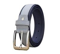 Overhil1s Hommes Ceinture en Cuir avec Tissu Oxford Bracelet en Cuir Véritable Ardillon Ceintures Bleu for Les Hommes 3,5 Cm Et 4,0 Cm Largeur (Belt Length : 110, Color : 3.8 cm Blue)