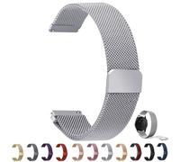 Overhil1s Stainless Steel Mesh Woven Magnetic Watch Band 10mm 12mm 14mm 16mm 18mm 20mm 22mm 24mm Quick Release Metal Strap Smartwatch Replacement Adjustable Wristband for Men Women(Silver,16mm)