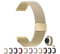 Overhil1s Stainless Steel Mesh Woven Magnetic Watch Band 10mm 12mm 14mm 16mm 18mm 20mm 22mm 24mm Quick Release Metal Strap Smartwatch Replacement Adjustable Wristband for Men Women(Gold,10mm)