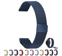 Overhil1s Stainless Steel Mesh Woven Magnetic Watch Band 10mm 12mm 14mm 16mm 18mm 20mm 22mm 24mm Quick Release Metal Strap Smartwatch Replacement Adjustable Wristband for Men Women(bleu,16mm)