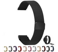 Overhil1s Stainless Steel Mesh Woven Magnetic Watch Band 10mm 12mm 14mm 16mm 18mm 20mm 22mm 24mm Quick Release Metal Strap Smartwatch Replacement Adjustable Wristband for Men Women(Noir,14mm)