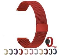 Overhil1s Stainless Steel Mesh Woven Magnetic Watch Band 10mm 12mm 14mm 16mm 18mm 20mm 22mm 24mm Quick Release Metal Strap Smartwatch Replacement Adjustable Wristband for Men Women(Red,12mm)