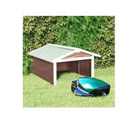 Overkapping voor grasmaaier 72x87x50 cm vurenhout mokka en wit170880