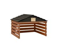 Overkapping voor grasmaaier 78x74x54 cm vurenhout zwart bruin315301